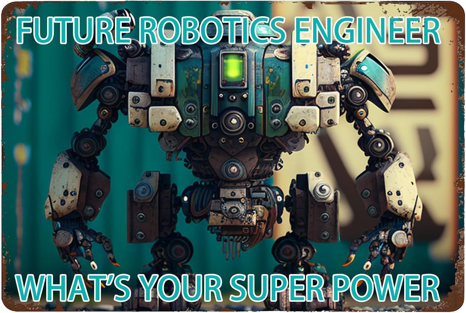 Tech Office Wall Decor - Robotics Engineer Metal Sign 8X12IN -