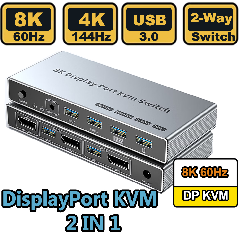 Kvm Switch Dual Monitor - Displayport KVM Switch 2 in 1