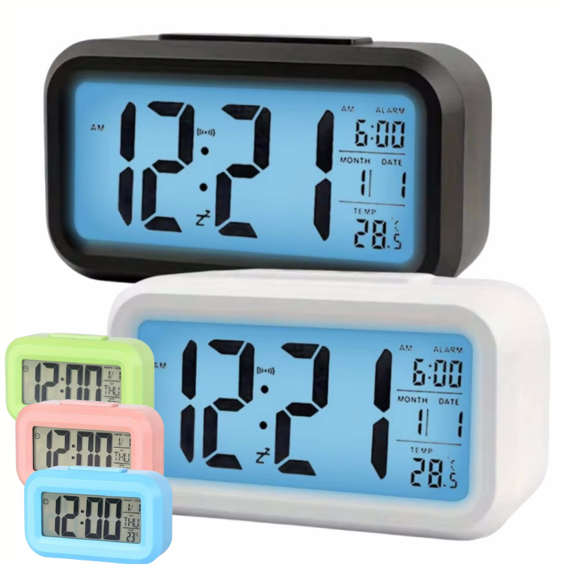 Digital Timer Countdown - Smart Digital Alarm Clock Black White