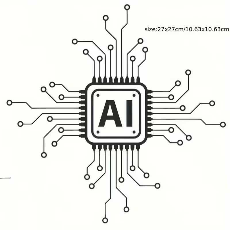 Tech Office Wall Decor - AI Technology Circuit Board Vinyl Wall