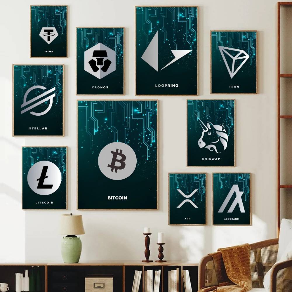 Tech Circuit Crypto Symbol Pos - Tech Office Wall Decor review and price