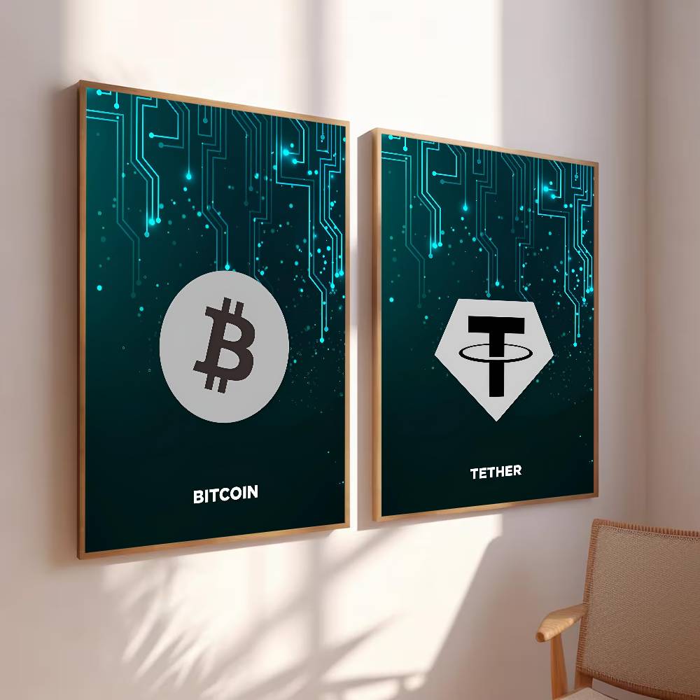 Tech Circuit Crypto Symbol Pos - Tech Office Wall Decor review and price