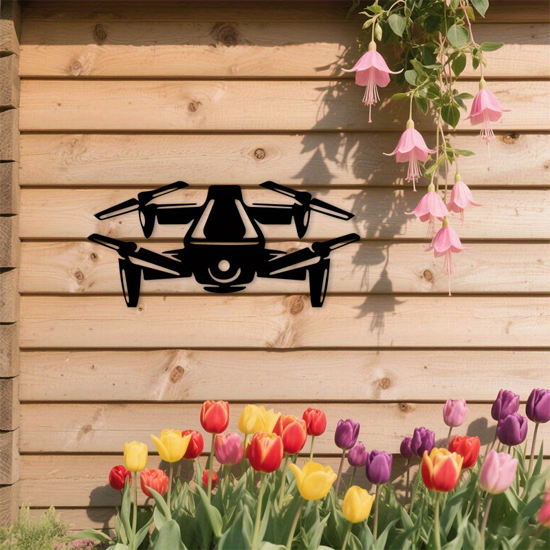 Drone Silhouette Metal Wall Ar - Tech Office Wall Decor review and price