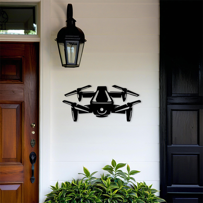Drone Silhouette Metal Wall Ar - Tech Office Wall Decor review and price