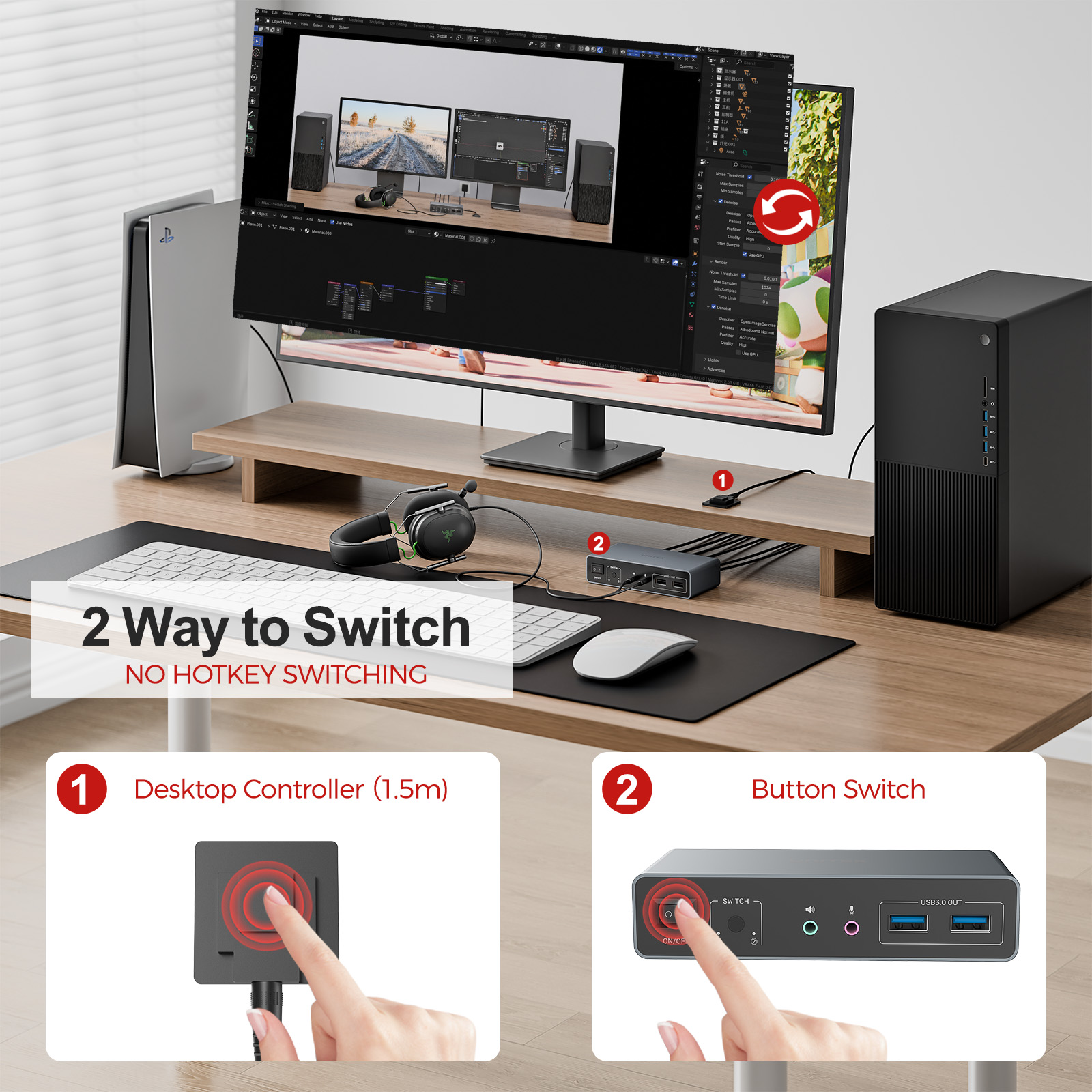 UNITEK 2×2 HDMI DP KVM Switch  - Kvm Switch Dual Monitor review and price