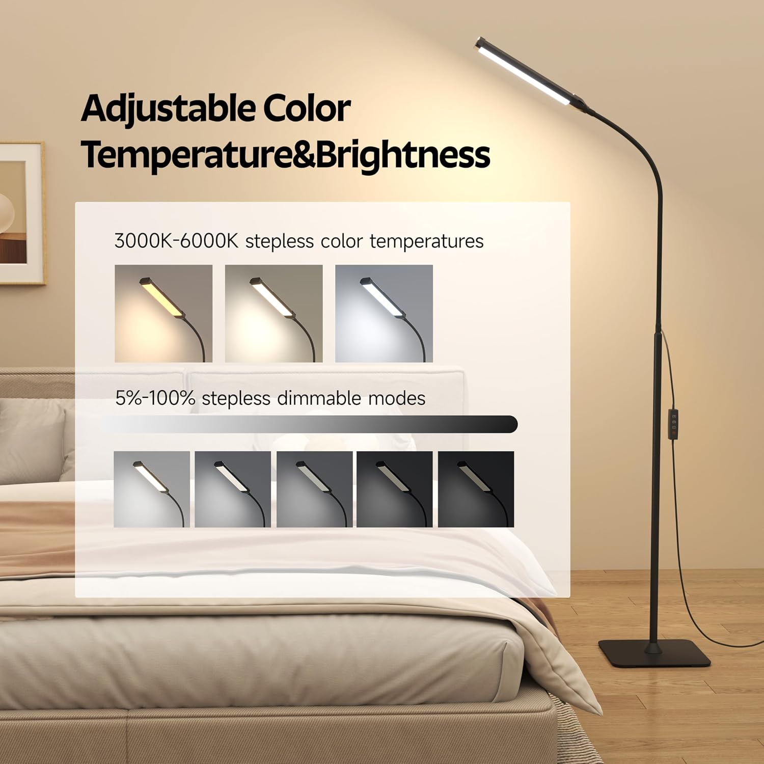 120 LED Floor Lamp Standing Re - Office Tech Flexible review and price