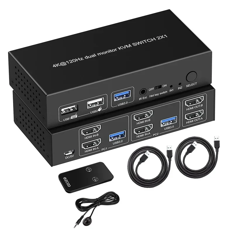In stock 8K@60Hz 4K@120Hz HDMI - Kvm Switch Dual Monitor review and price